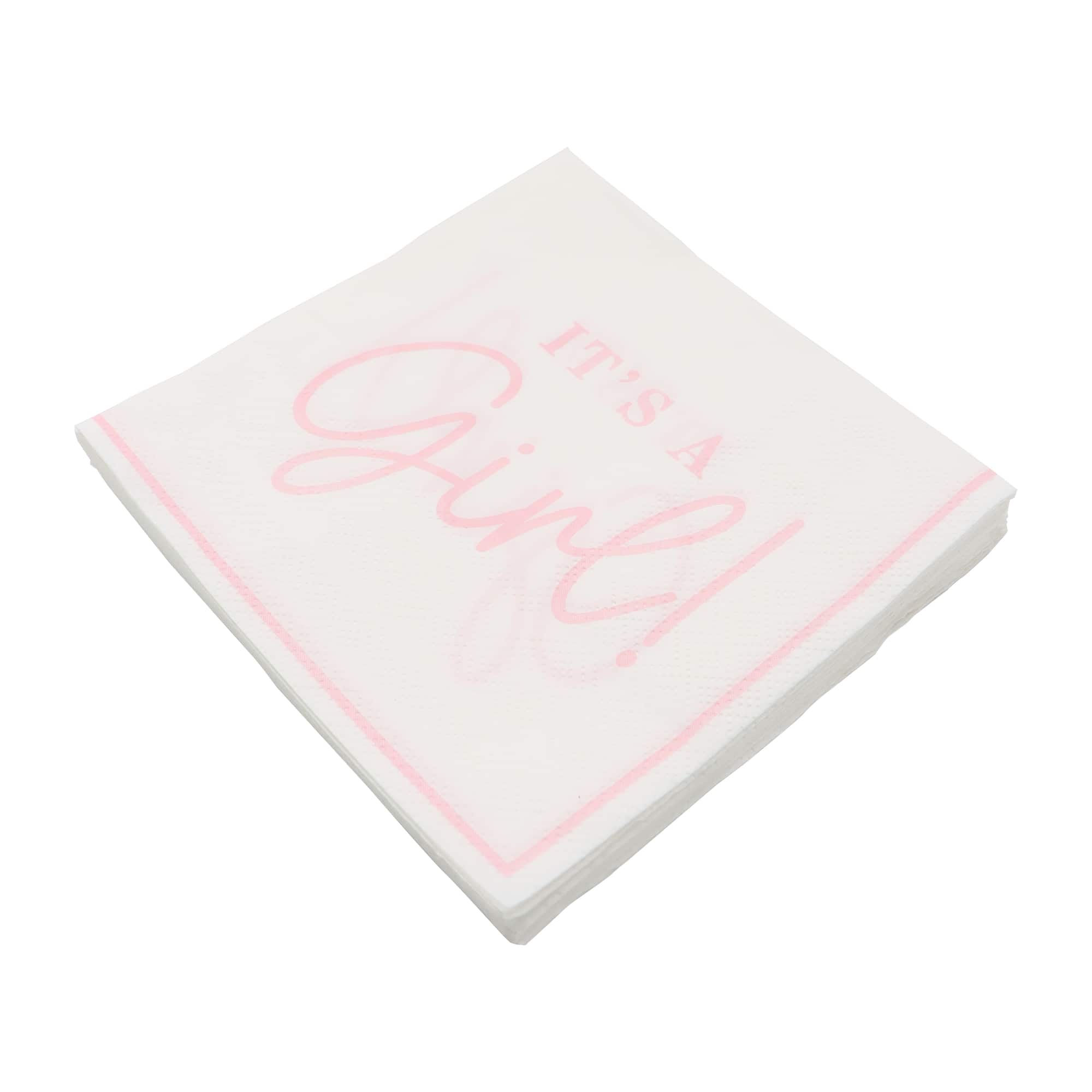 24 Packs: 20 ct. (480 total) It's a Girl Beverage Napkins by Celebrate It™